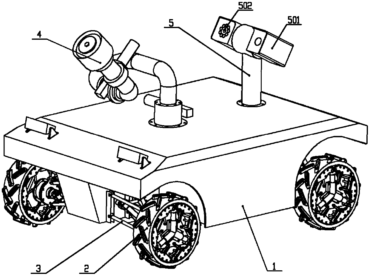 All-terrain forest firefighting detection robot and application thereof