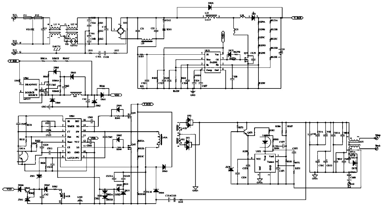 Anti-surge-lock protection circuit with auxiliary power supply and low standby power consumption