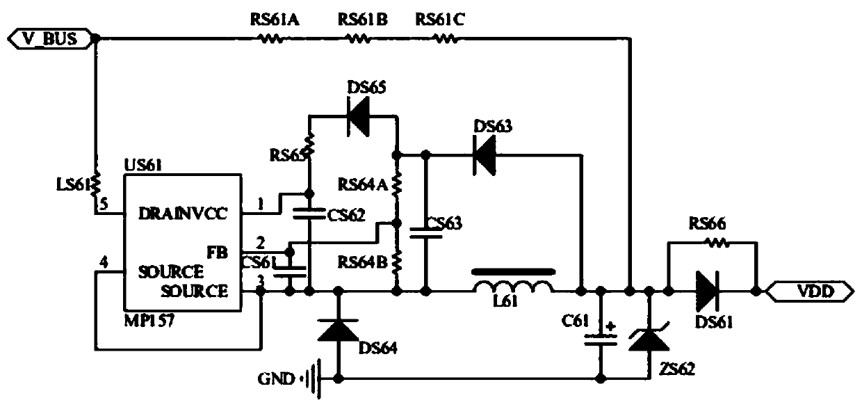 Anti-surge-lock protection circuit with auxiliary power supply and low standby power consumption