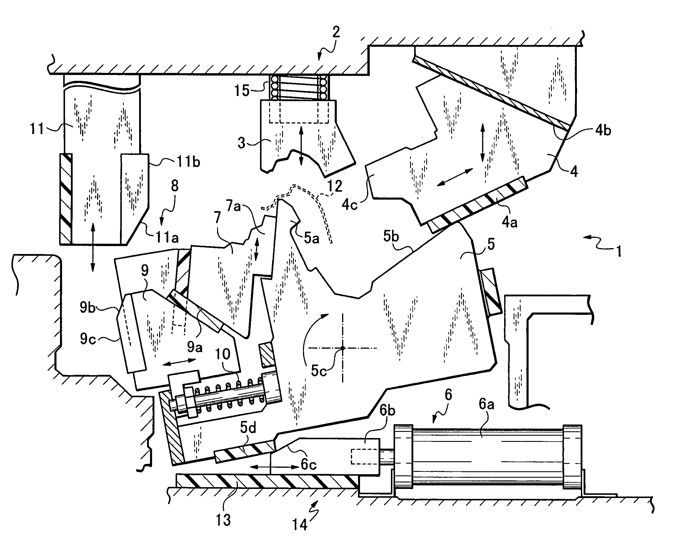 Negative-angle press-working die