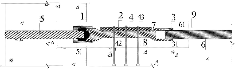 Beam-end adjustable combined energy dissipation connection assembly of assembly type concrete frame