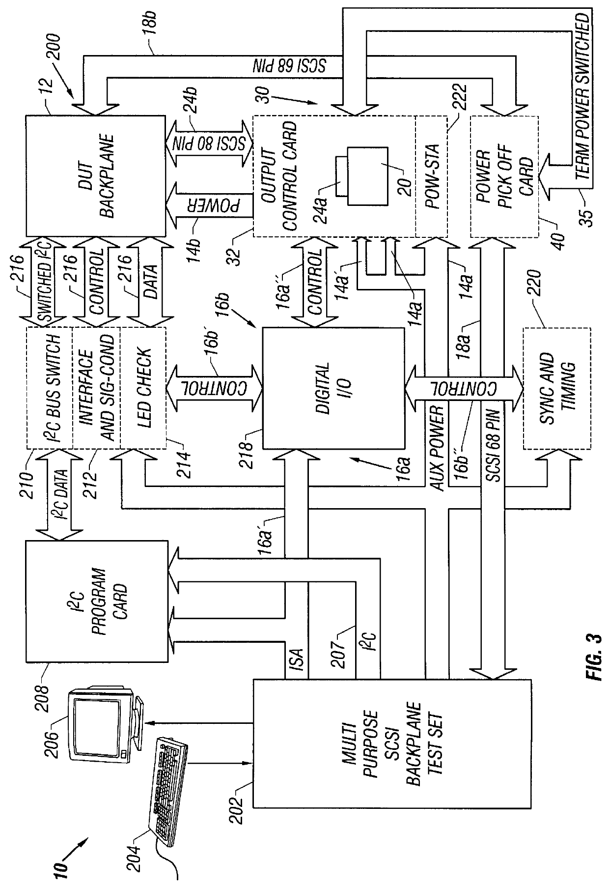 Small computer system interface (SCSI) bus backplane interface