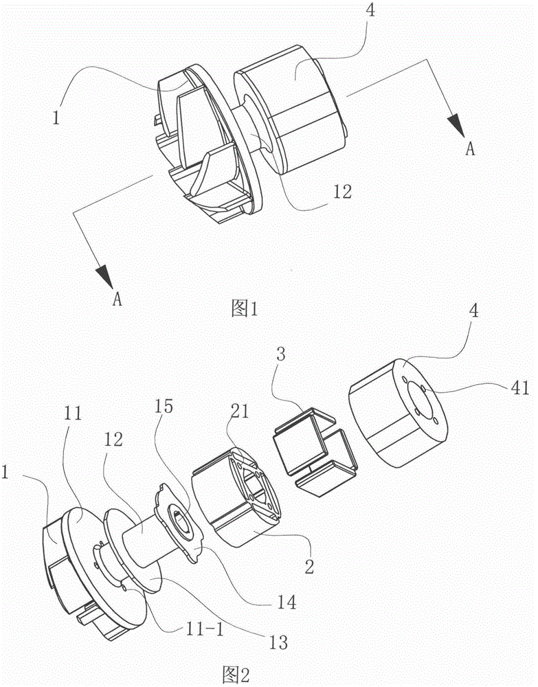 Electronic water pump for vehicles and its impeller rotor assembly