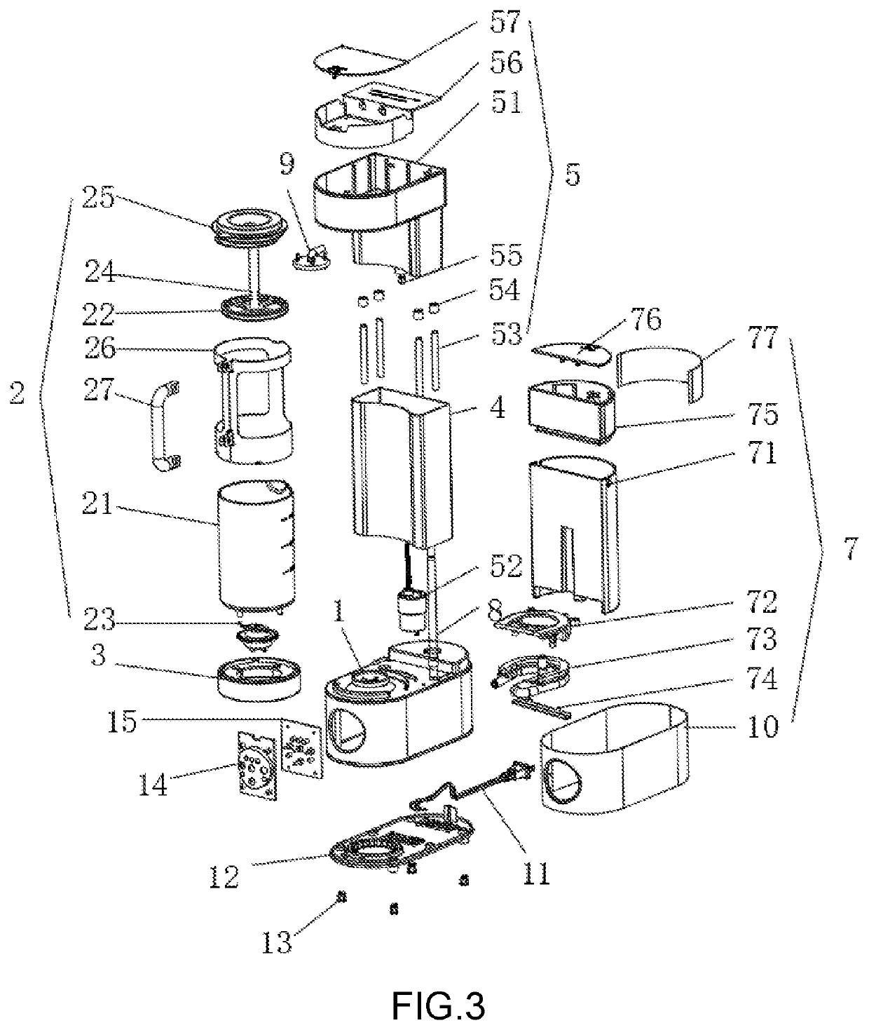 Coffee machine with coffee bean grinding function