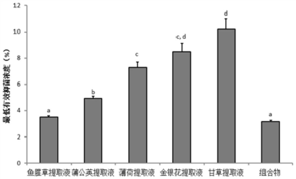 A traditional Chinese medicine composition for inhibiting the formation of dental plaque, its preparation method and its application