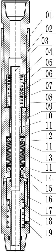 A power nipple assembly of a double-layer drill string anti-deflection and straight drilling tool