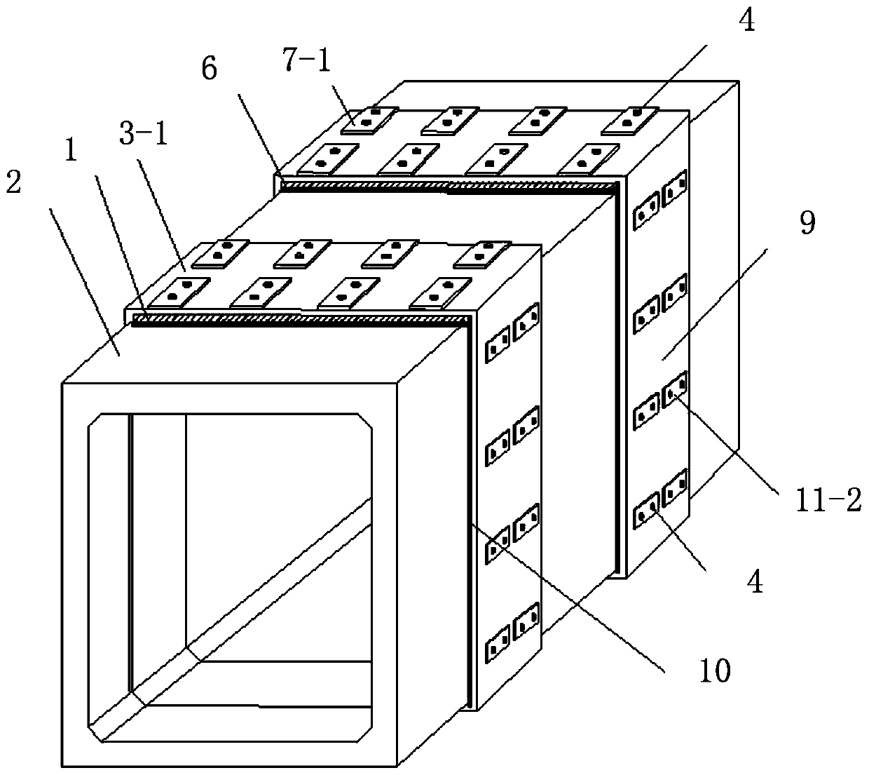 Prefabricated concrete comprehensive pipe gallery stable waterproof device and method