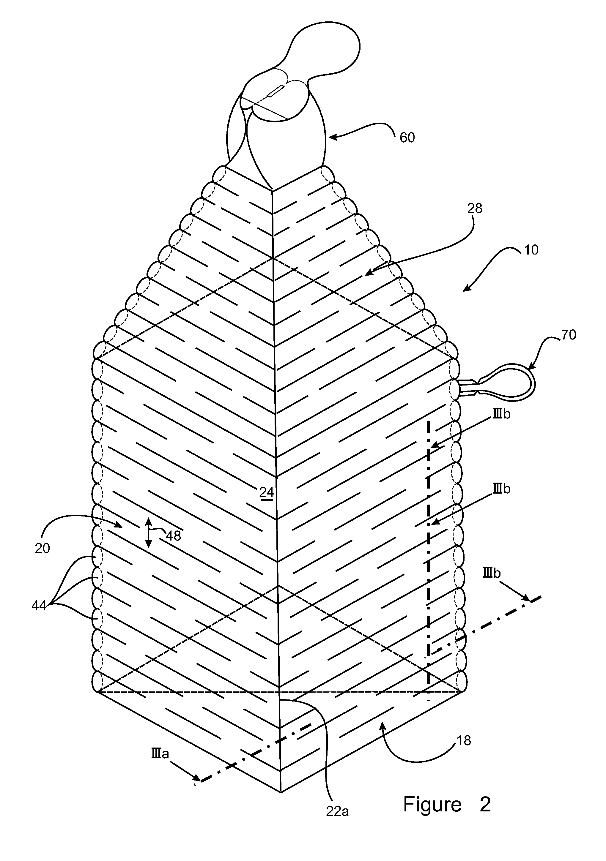 Collapsible bottle, method of manufacturing a blank for such bottle and beverage-filled bottle dispensing system