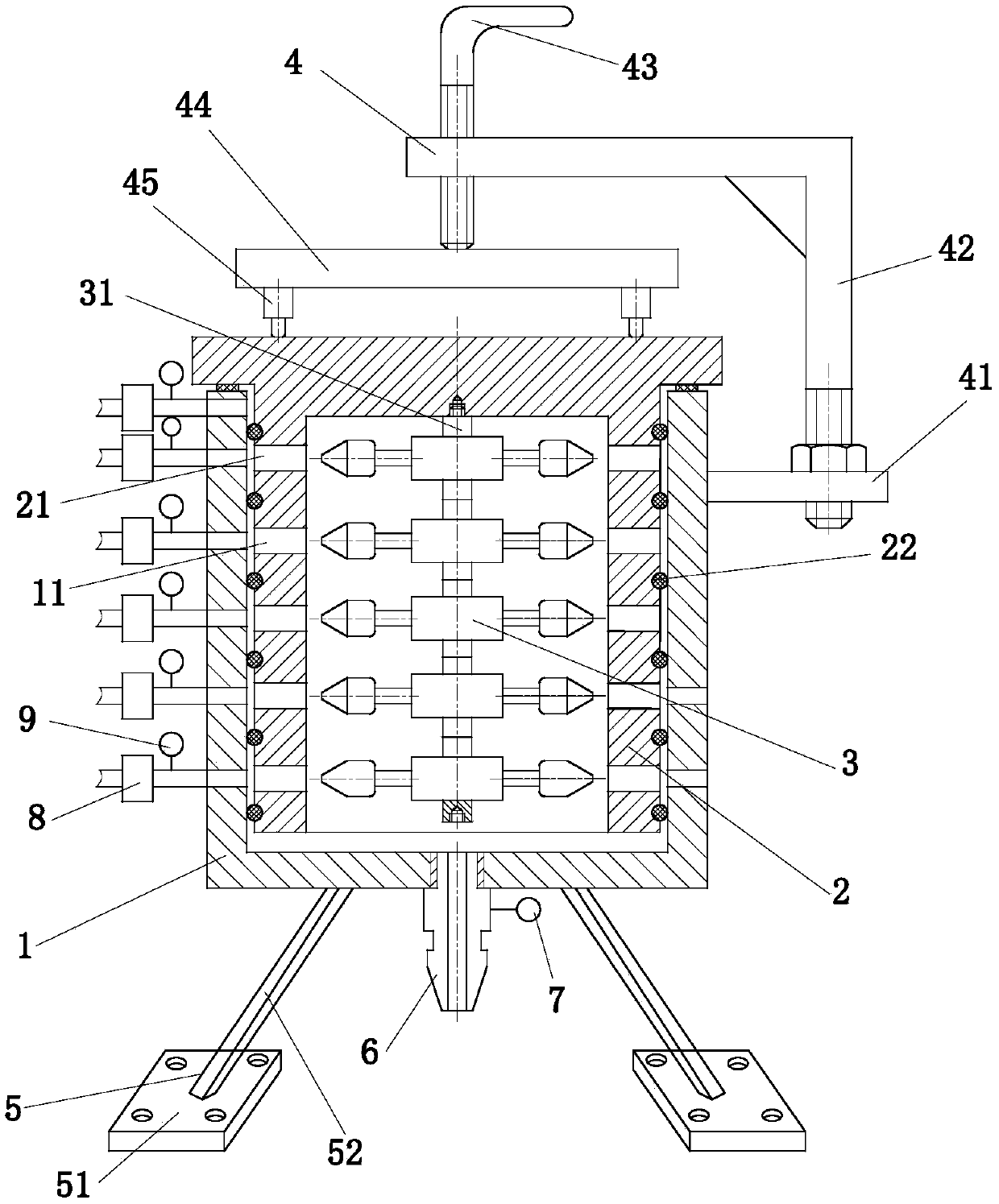 A non-destructive rated pressure testing instrument for a sealing ring