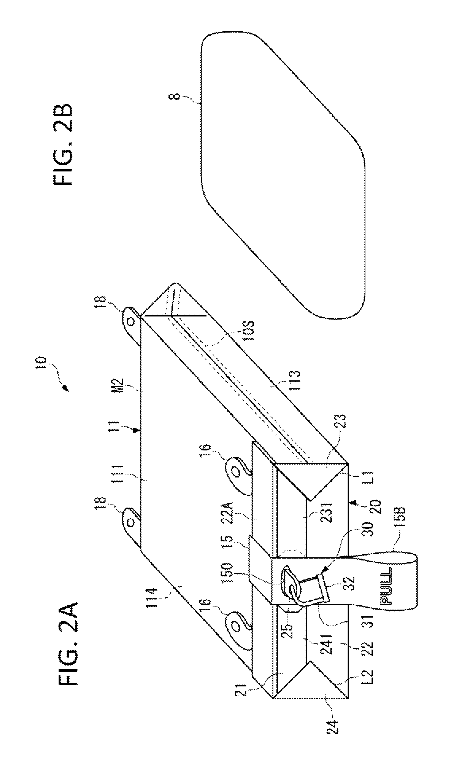 Life jacket case and aircraft