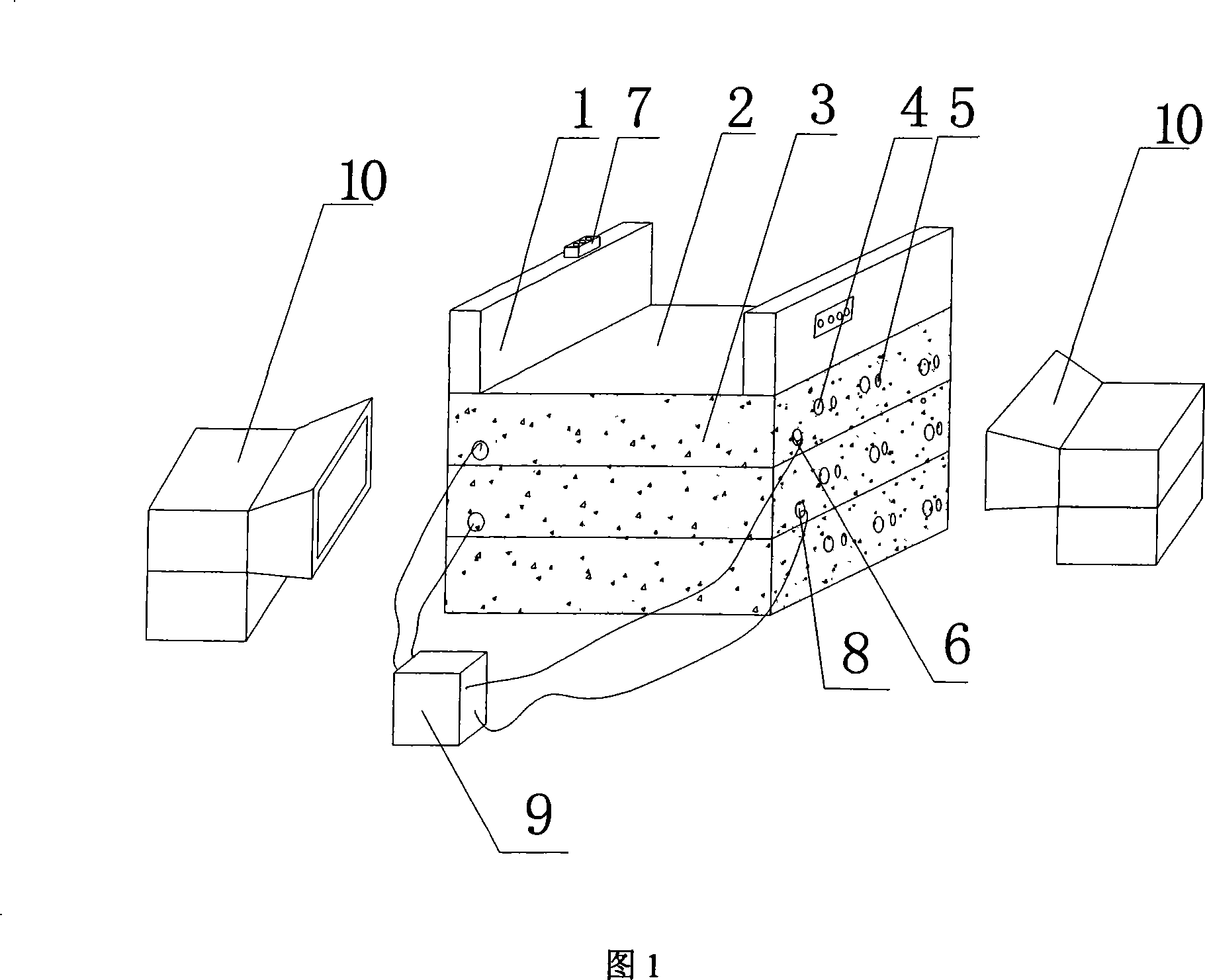 Simulation test testing device for asphalt concrete pavement water destruct