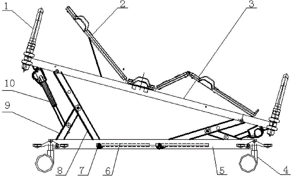 Five-function medical nursing bed