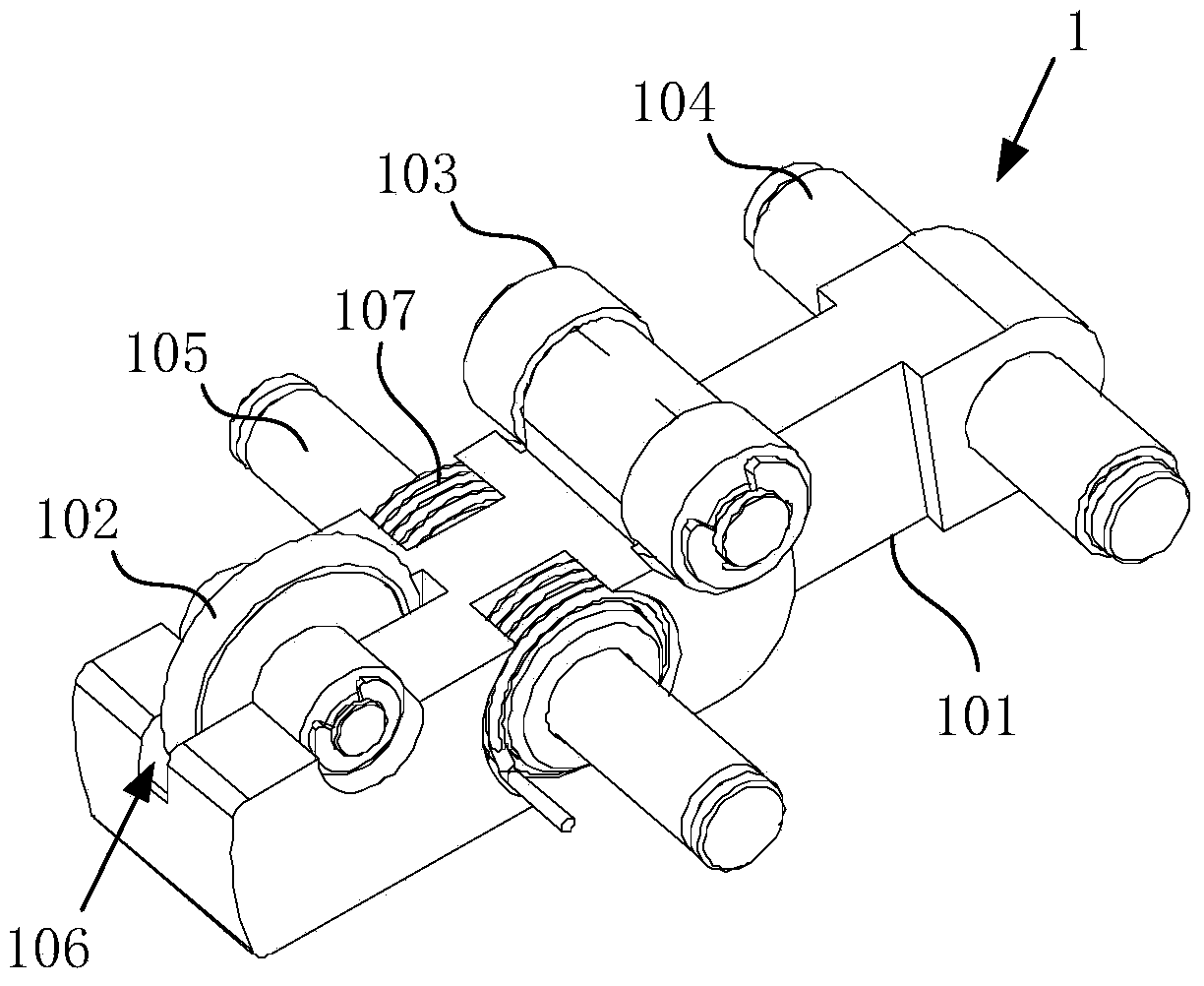 Interlocking and unlocking device for spatial extending arm