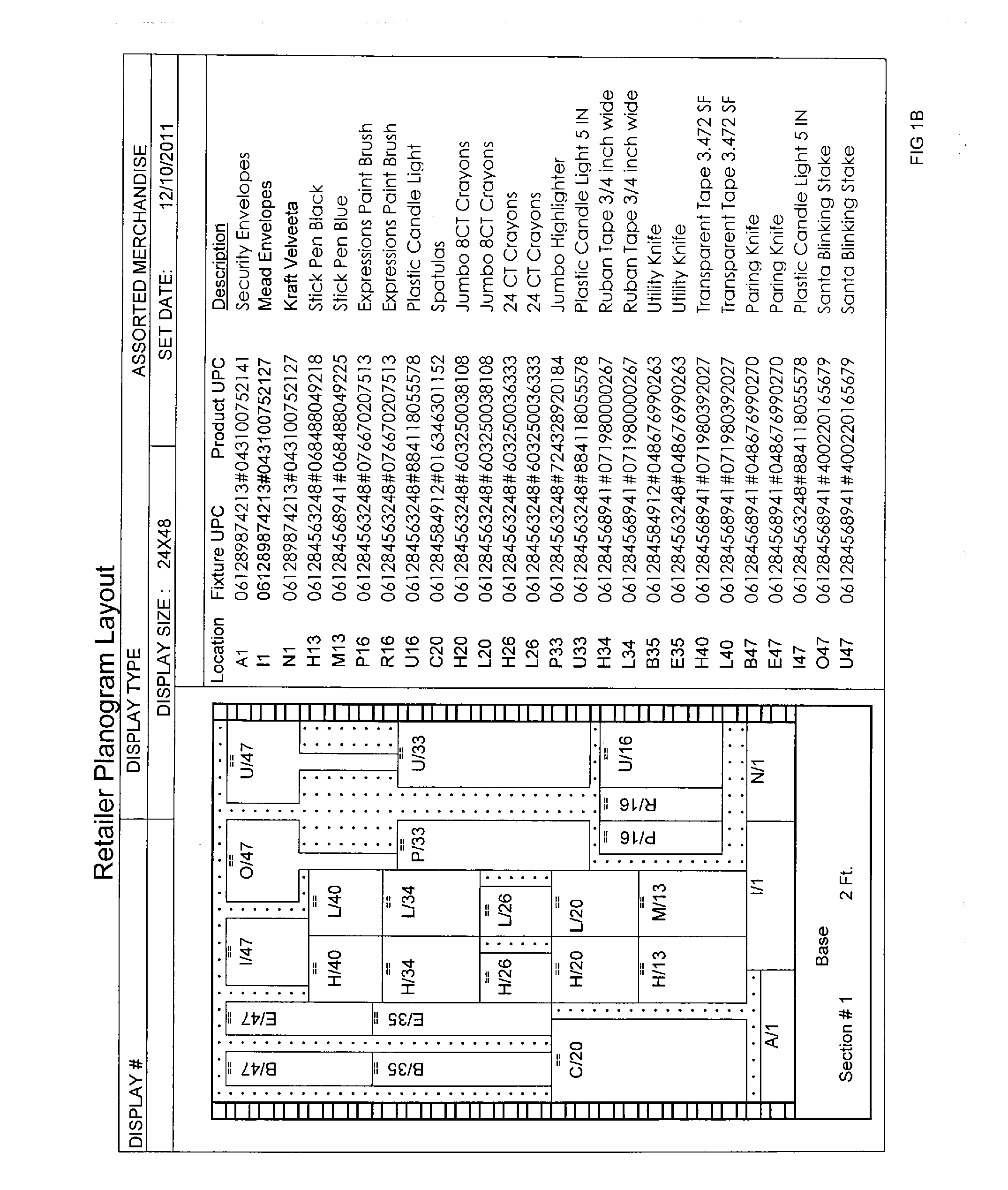 Projected image planogram system