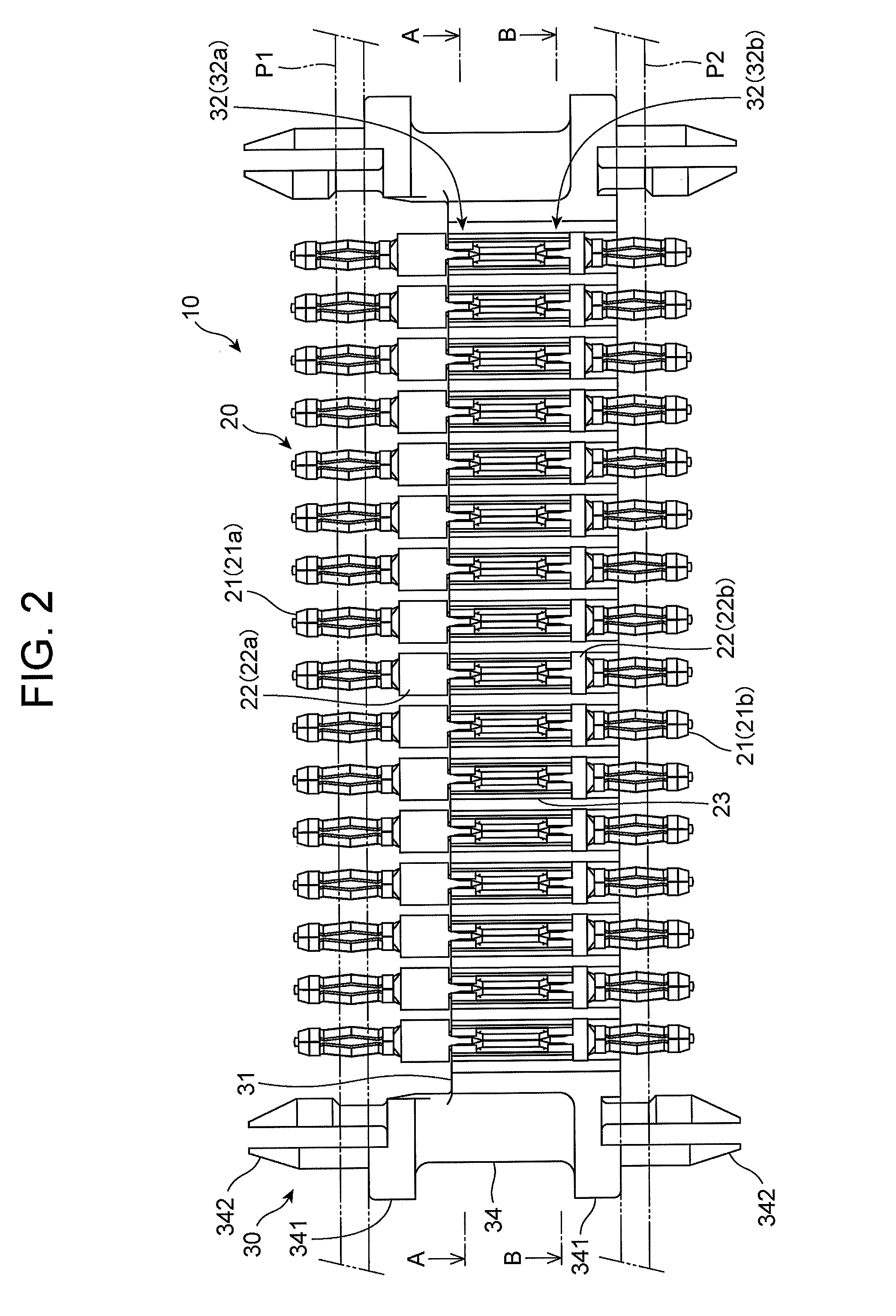 Connector terminal including buffer portion and connector housing used for the same