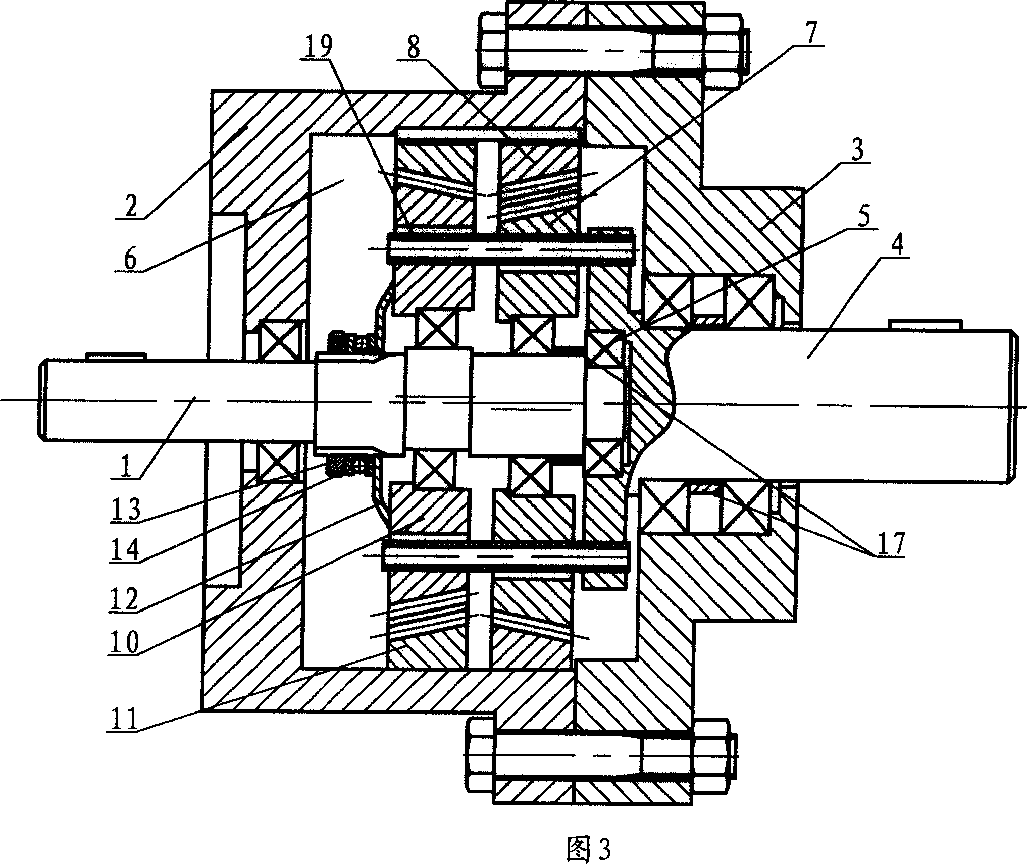 Gare changing thick involute planetary decelerating unit