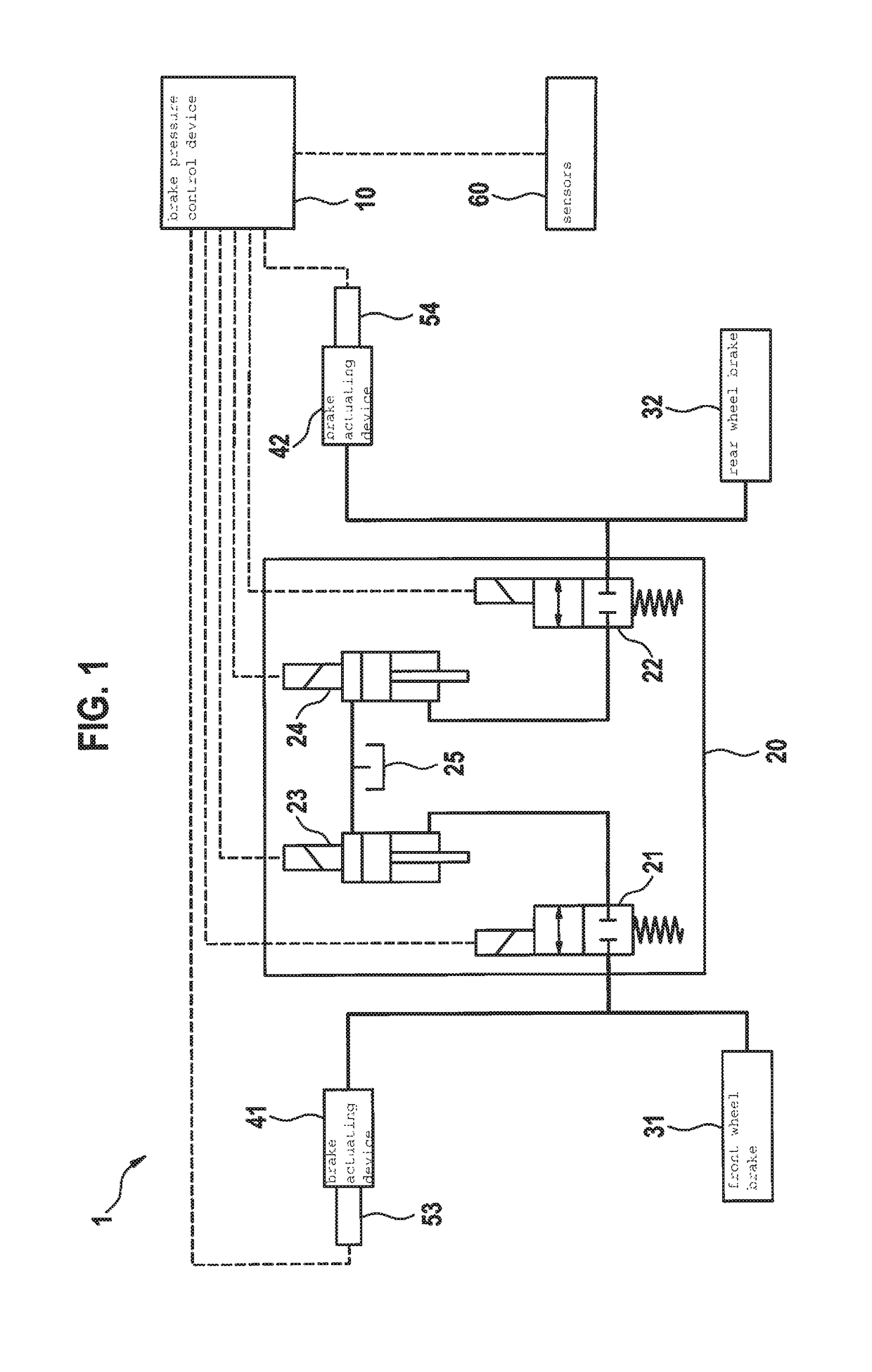 Method for distributing a brake force, and braking device