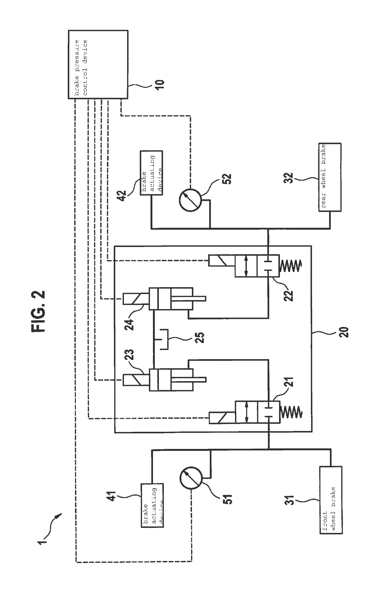 Method for distributing a brake force, and braking device