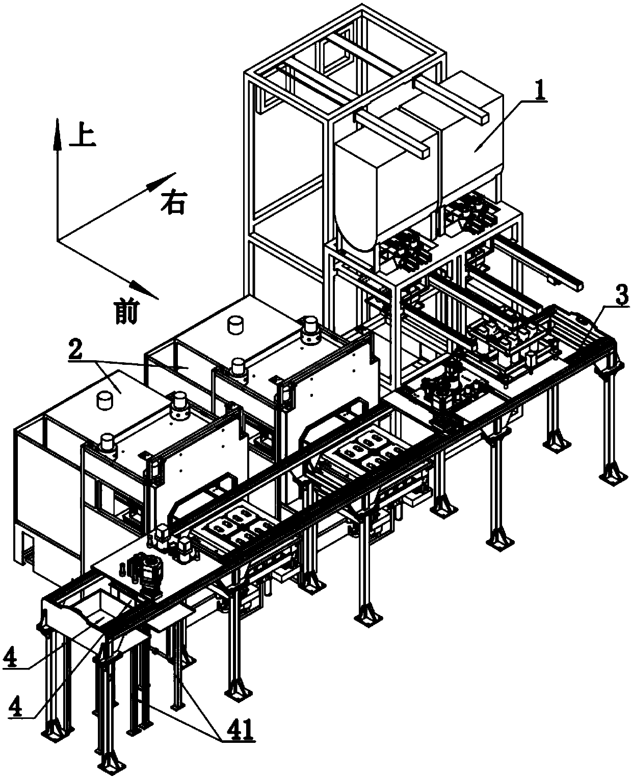 Full-automatic brake pad production device