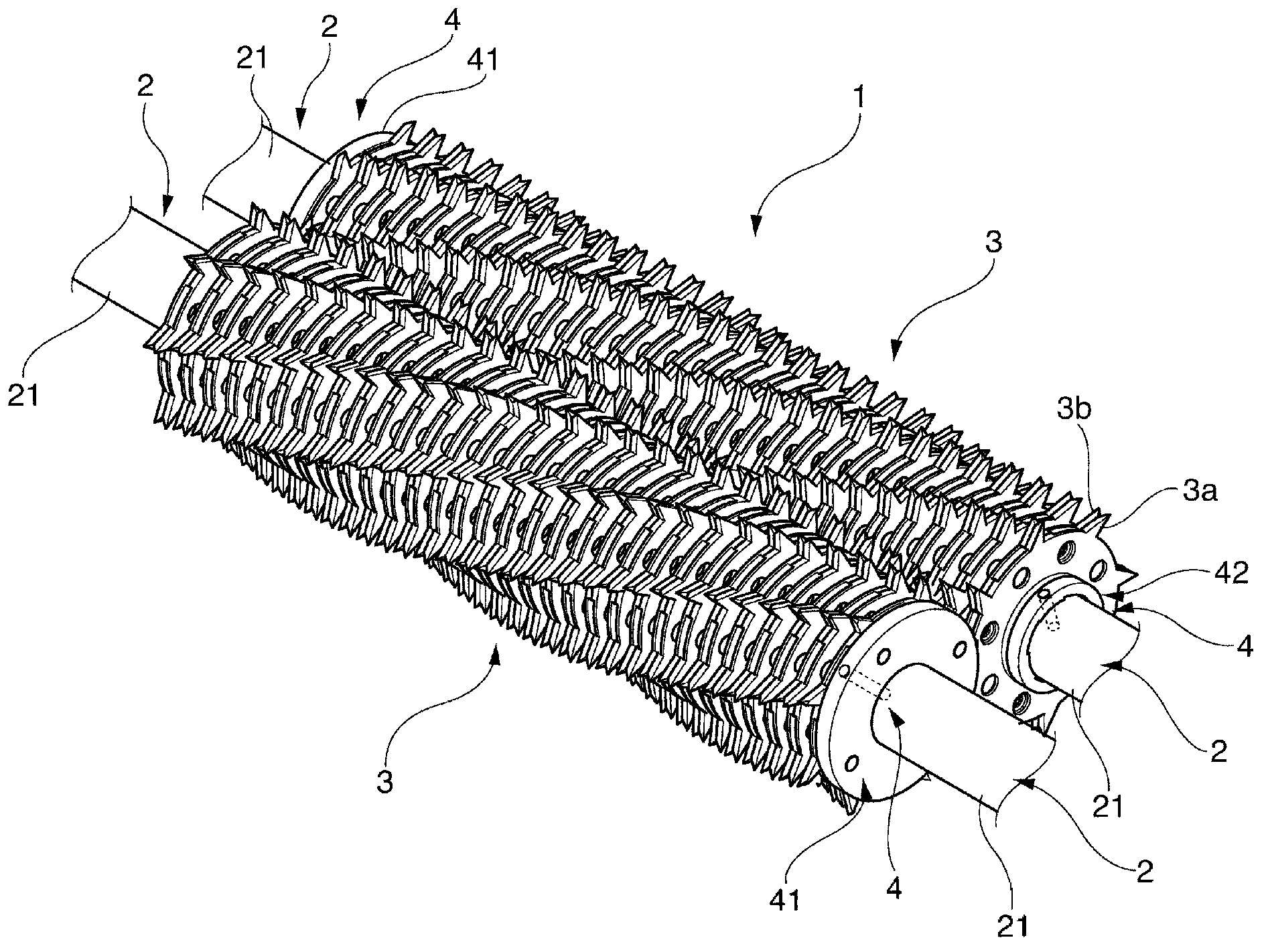 Roller cutter for shredder, and shredder