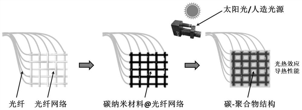 Carbon-polymer structure with photothermal effect and thermal conductivity and its preparation method and application