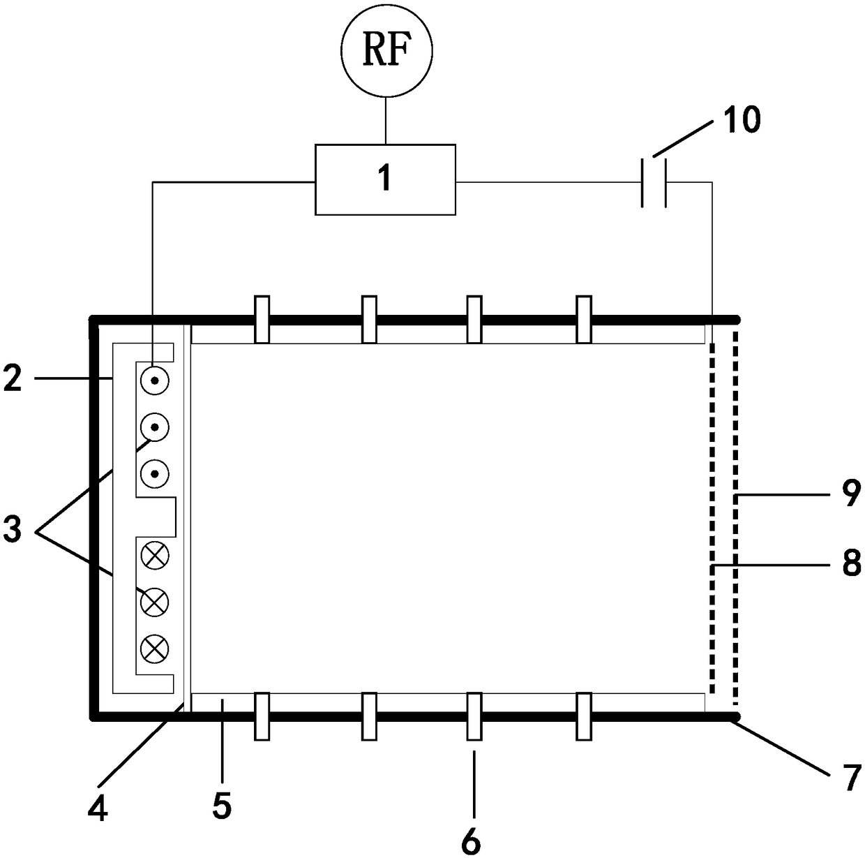 Ion thruster based on radio frequency self-bias principle