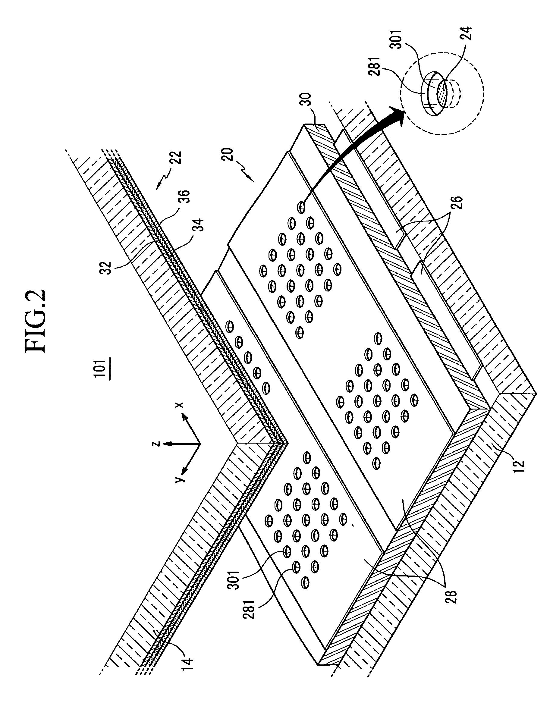 Light emission device and display device using the light emission device as a light source