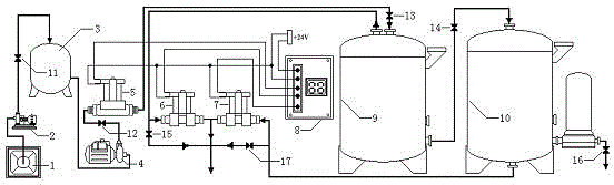 Production method of multi-medium antibacterial and scale-restraining water purifier provided with two tanks