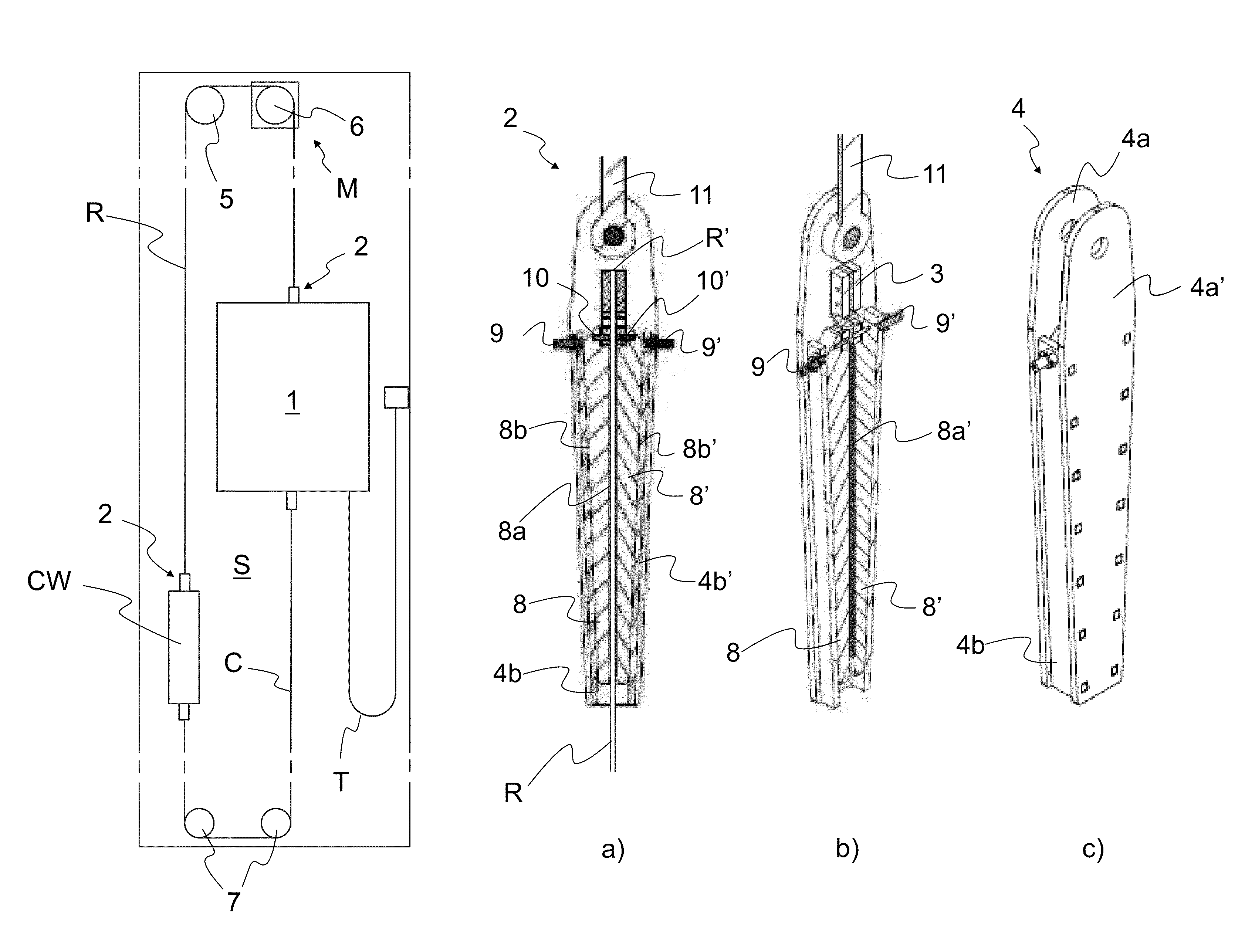 Rope terminal assembly and an elevator