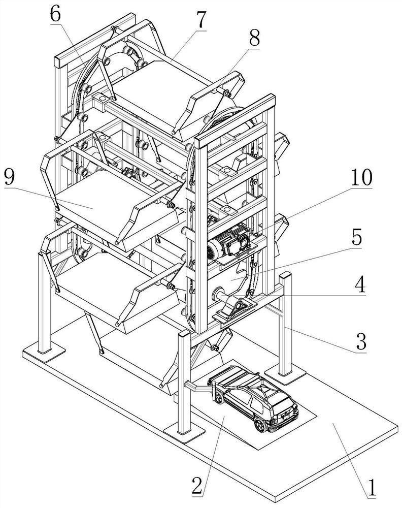 Vehicle stabilizing device of vertical circulation intelligent parking equipment and using method thereof