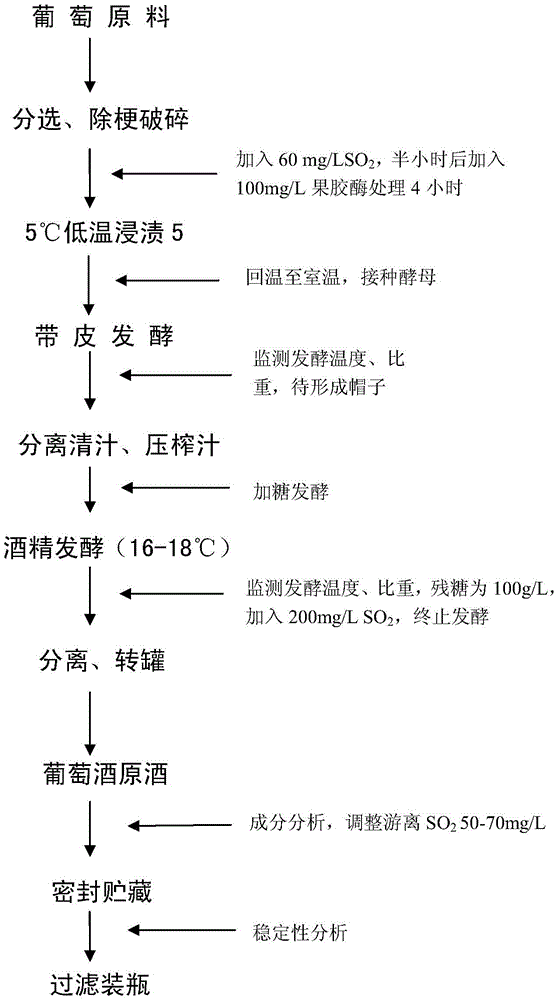 Production method for muscat type sweet le vin blanc