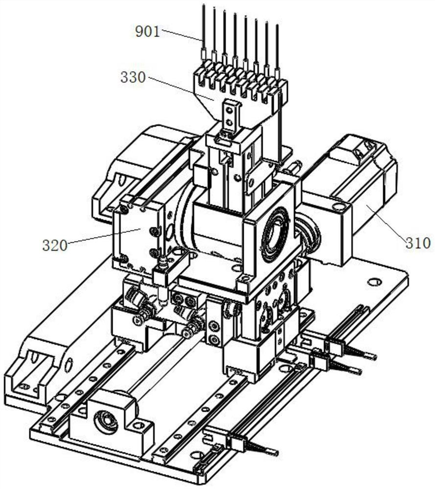 Power line and resistance wire plugging machine of light-emitting device