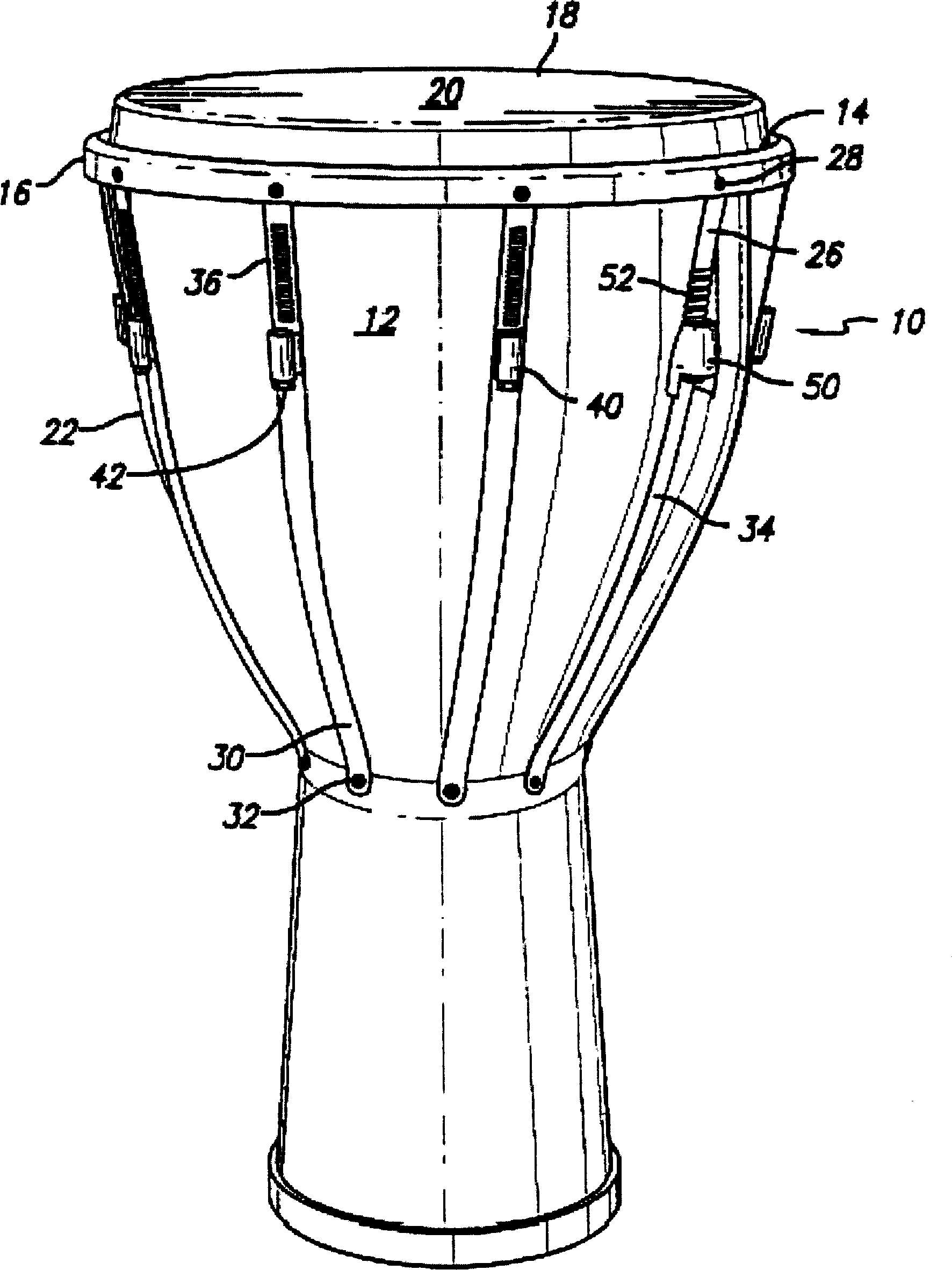 Drum tension adjusting device