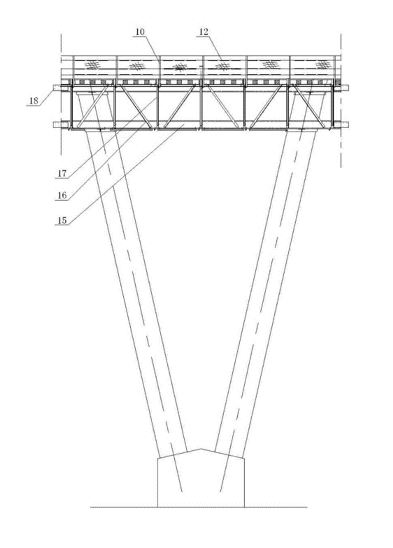 Cooling tower ring beam attached type support truss and construction method thereof