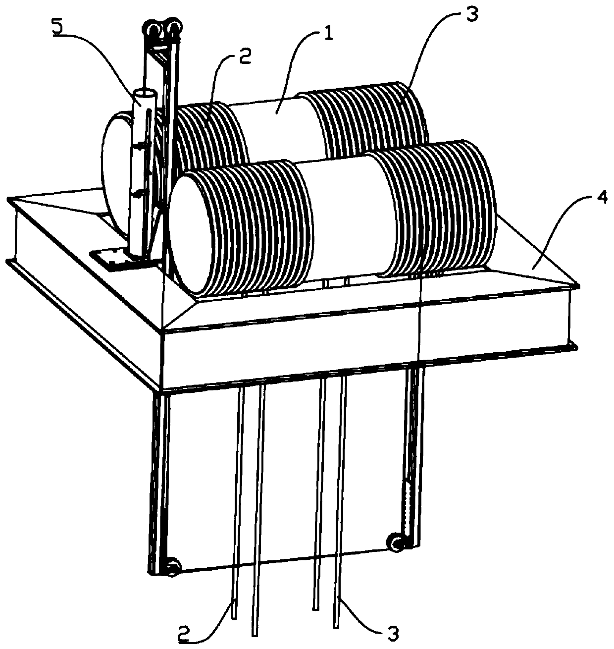 Unmanned crane with steel wire rope winding detecting function