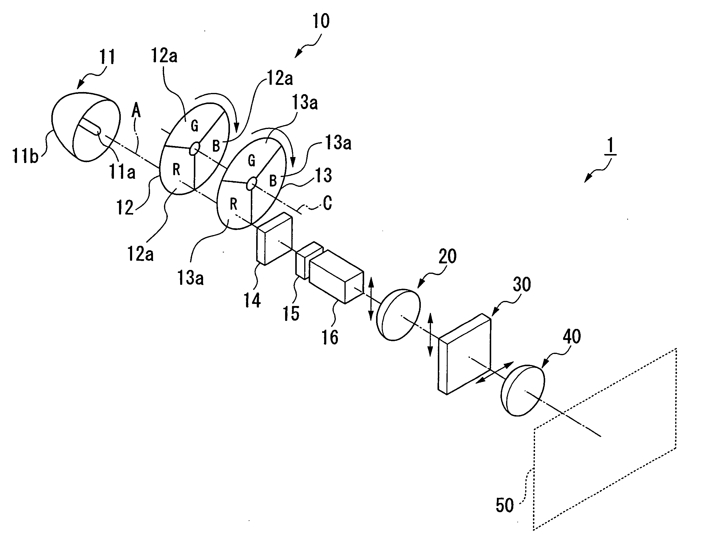 Field sequential lighting device and image projecting device