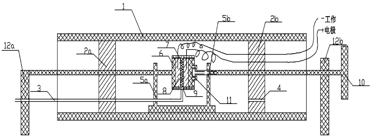 A resistivity testing device that can control the temperature, atmosphere and density of powder materials