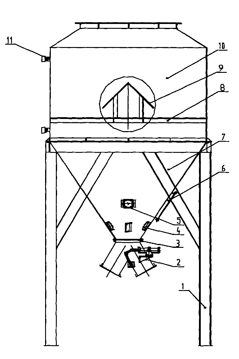 Finished product bin of dry-mixed mortar station