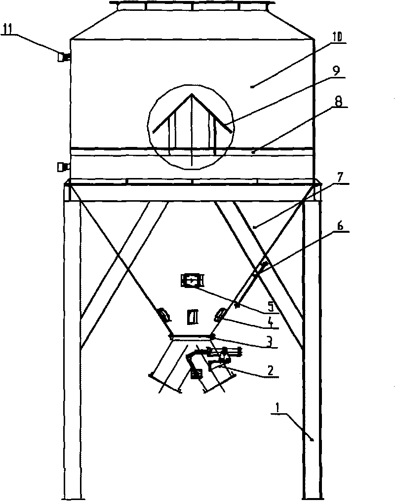 Finished product bin of dry-mixed mortar station