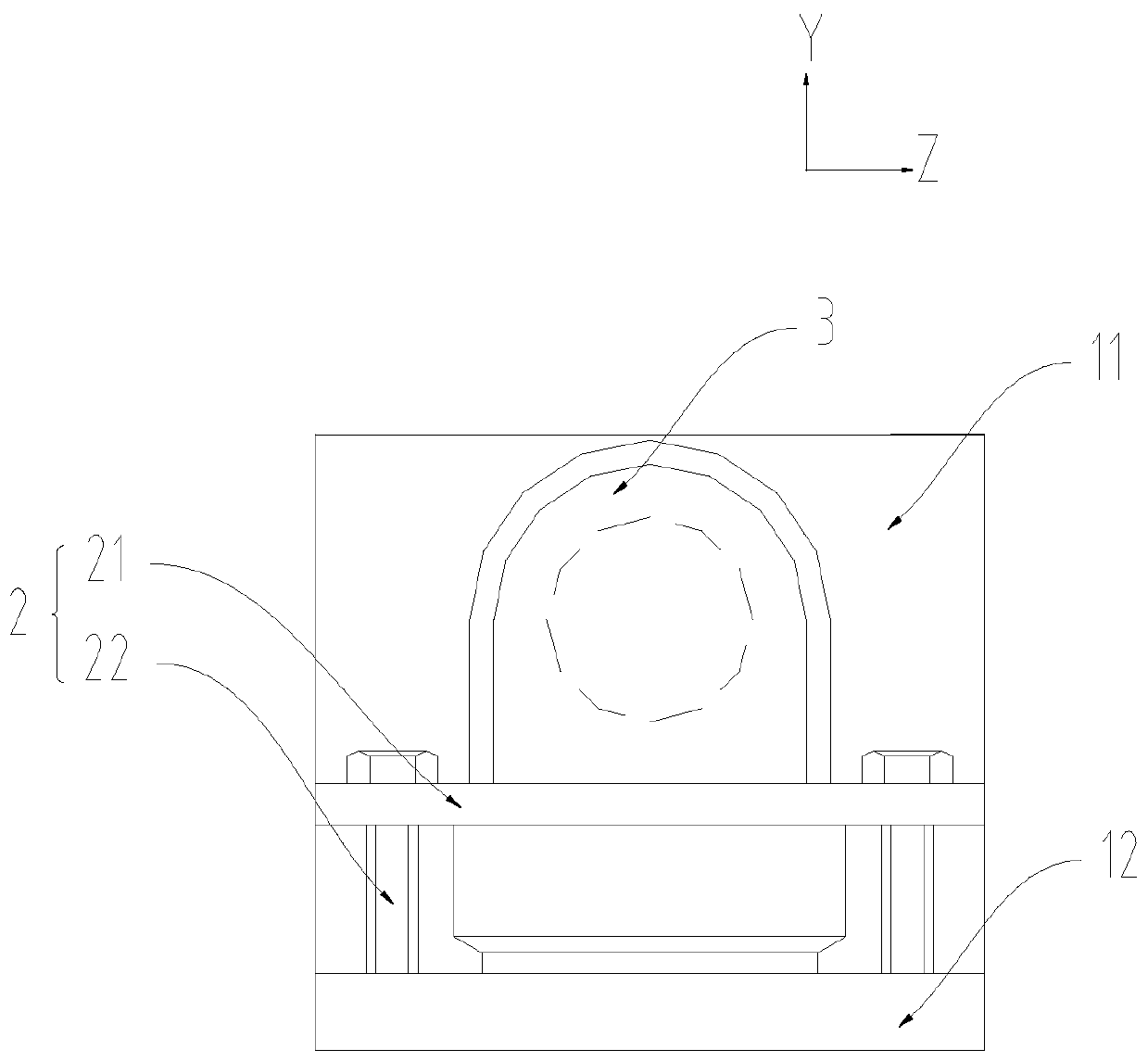 Oil cylinder rear ear ring inner pin hole machining tool and machining method