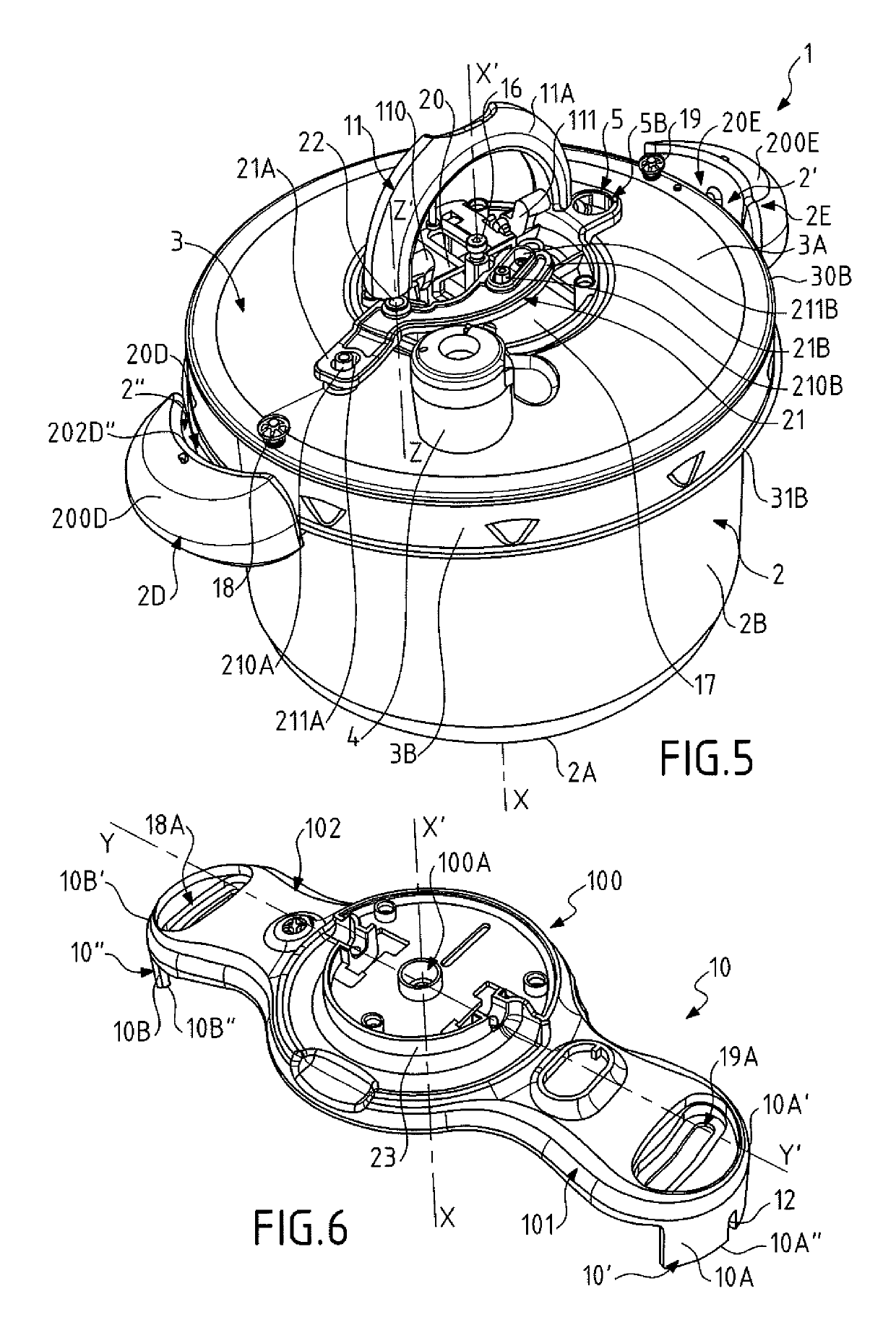 Bayonet-fitting pressure cooker provided with guide elements