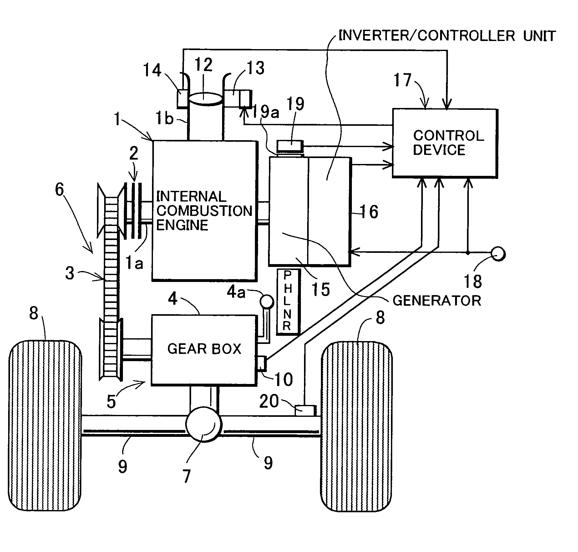 Method and device for determining transmission state of power transmission device for internal combustion engine driven vehicle