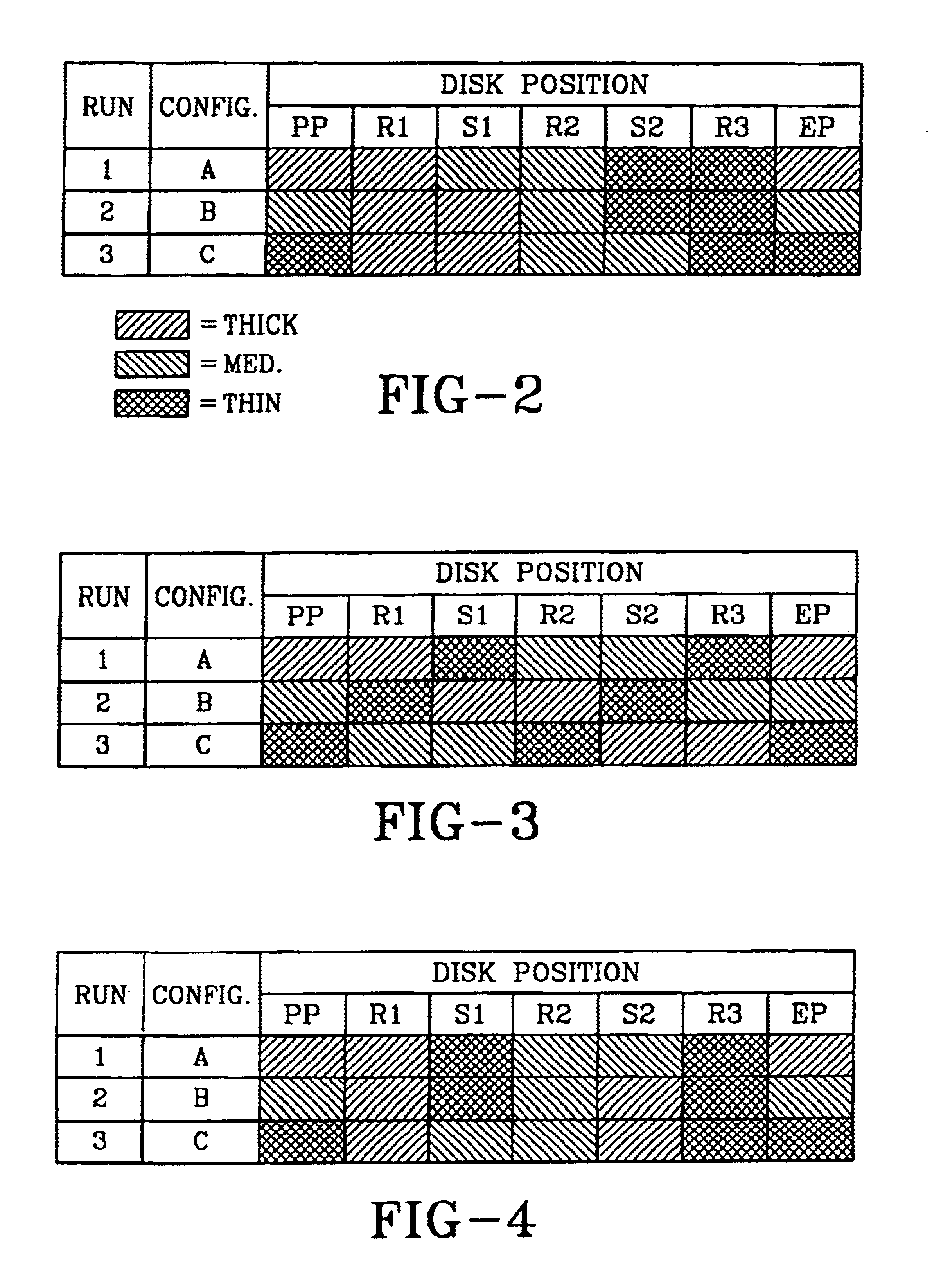 Three run disk brake stack and method of assembly