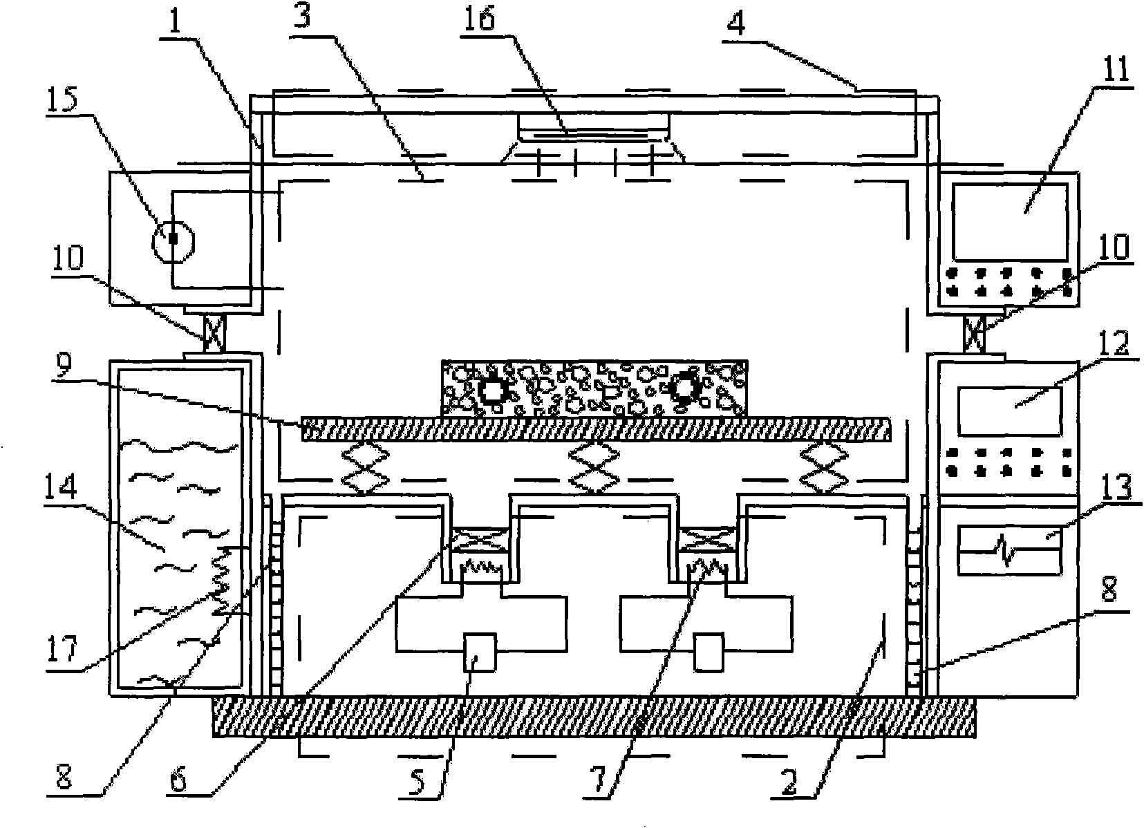 Test device for concrete solar energy collection, snow melt and deicing