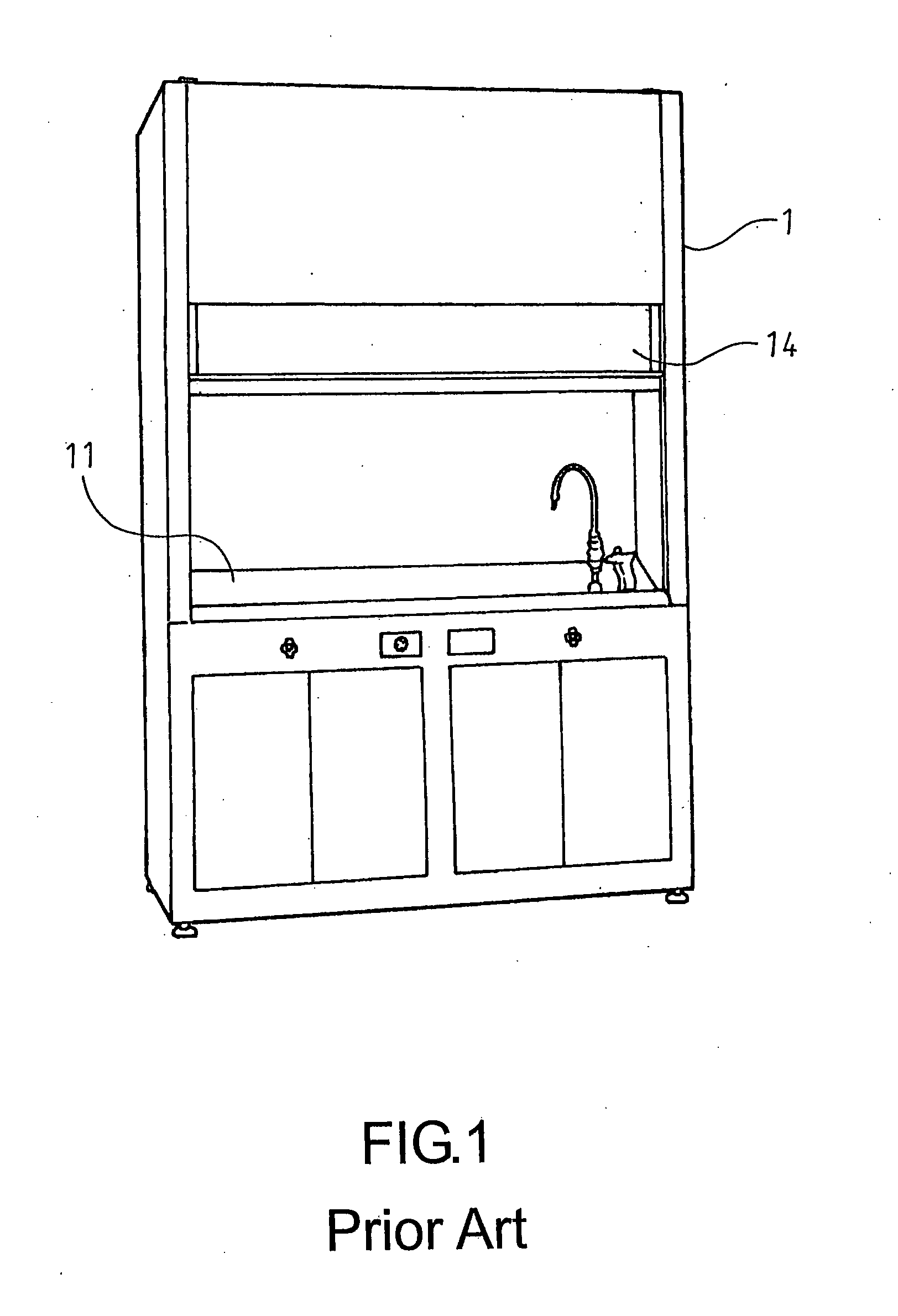 Automatic fire extinguishing equipment of a fume hood