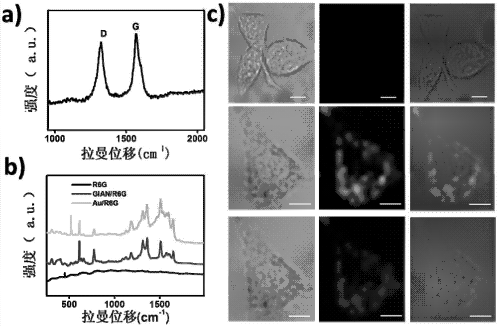 Preparation method of gold-graphene composite nano material