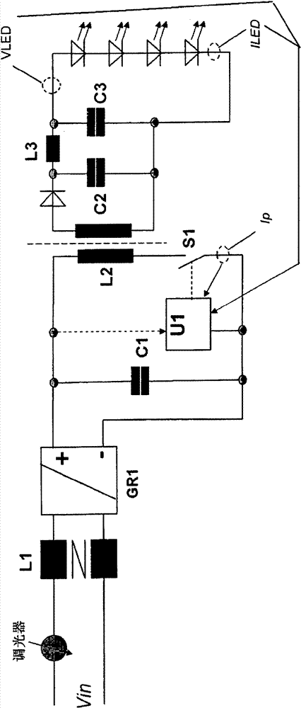 Driver circuit for an LED