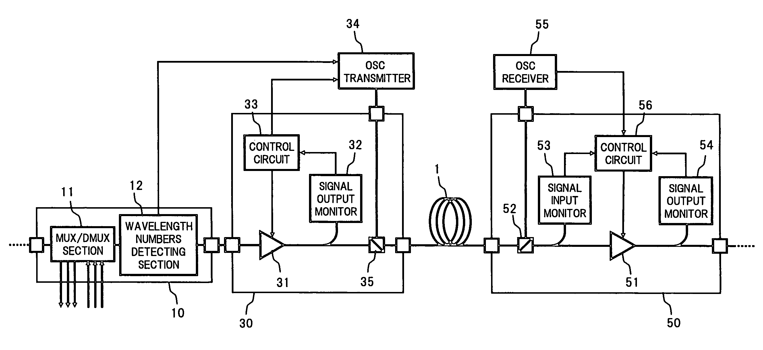 WDM optical transimission system and optical amplifying apparatus