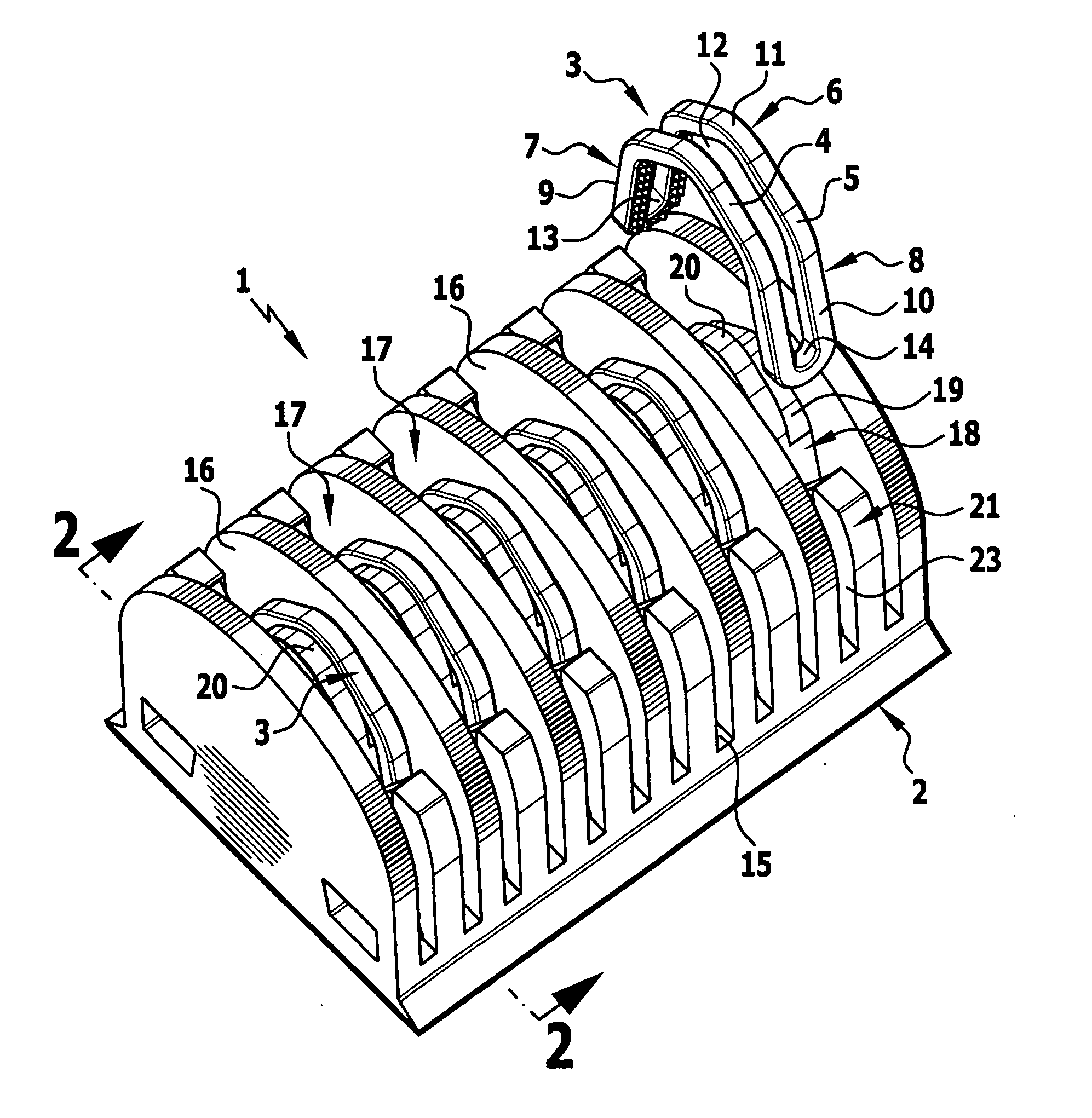 Surgical clip cartridge and housing member for use therein