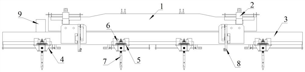 Unmanned grabbing segmental beam lifting appliance and construction method thereof